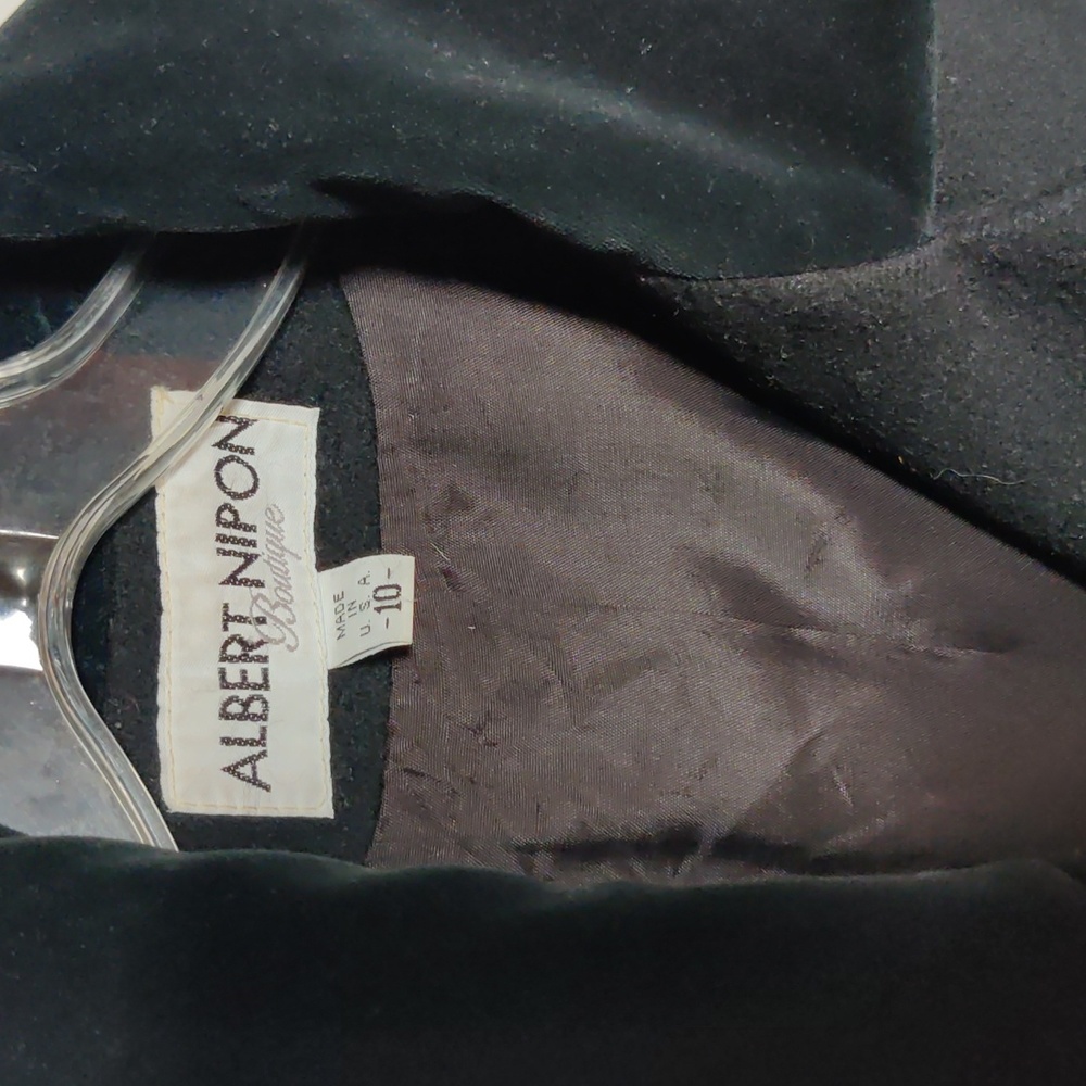 Albert Nipon Vintage Full Length Wool Coat W/Velv… - image 3